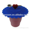 Printing logo cheap FDA custom color silicone cup lid with sleeve